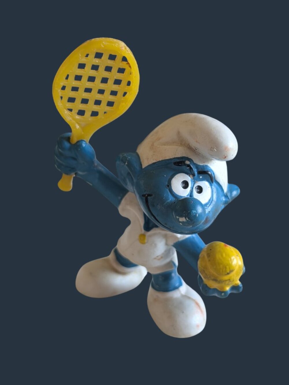Tennis Smurf Vintage Bully Peyo PVC Figurine 20093 Retro Toy